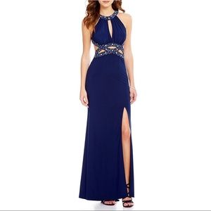 Morgan & Co. Navy Blue Prom Dress